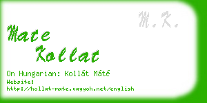 mate kollat business card
