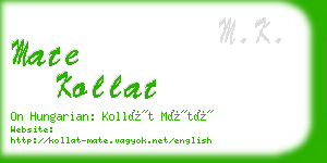 mate kollat business card